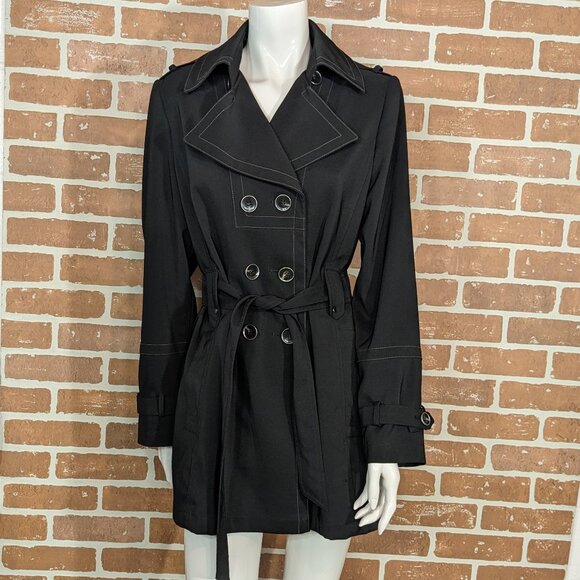 Jones Studio Jackets & Blazers - Jones Studio Black Short Trench Coat